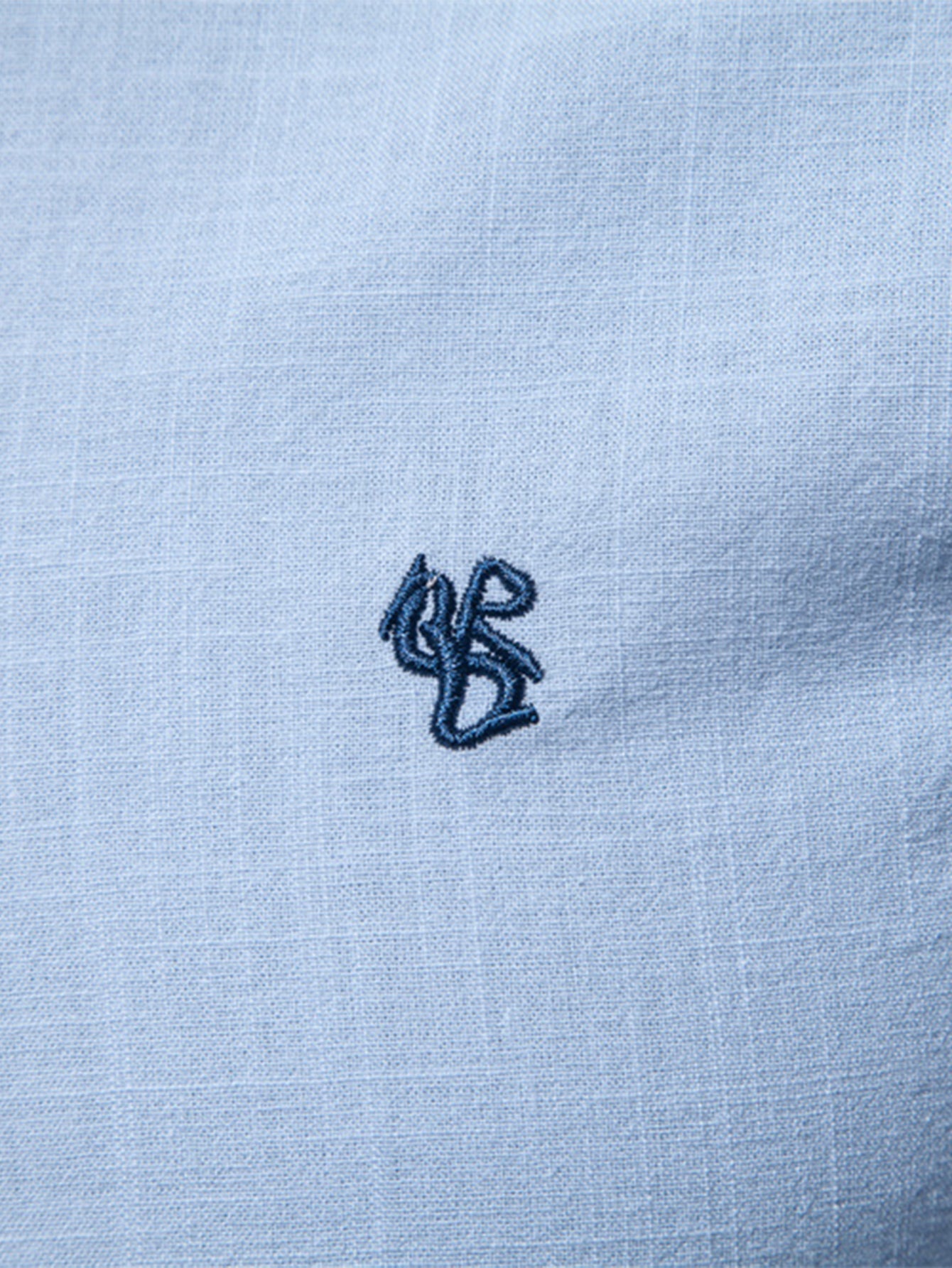 Long Sleeve Linen Look Stand Collar Shirt